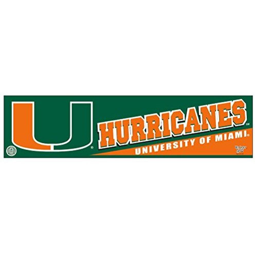 Miami Hurricanes Decal 3x12 Bumper Strip Style