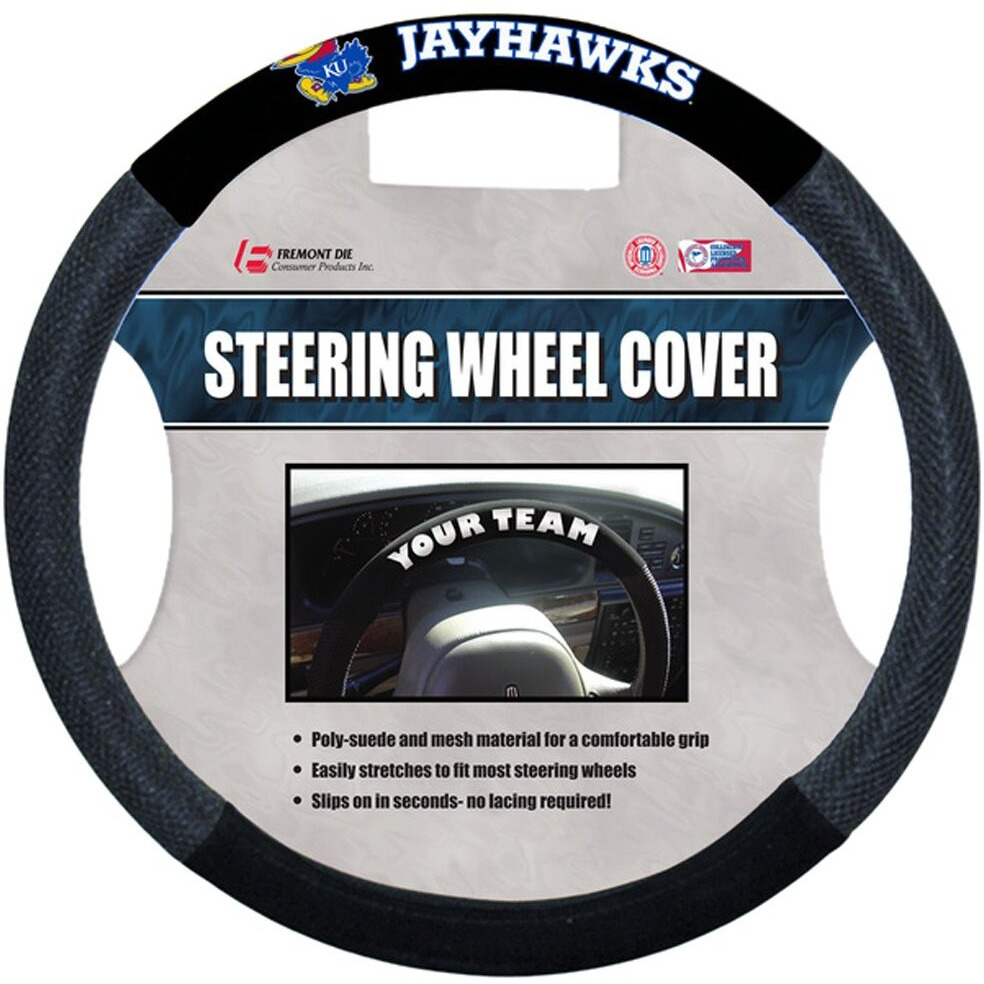 Kansas Jayhawks Steering Wheel Cover Mesh Style CO