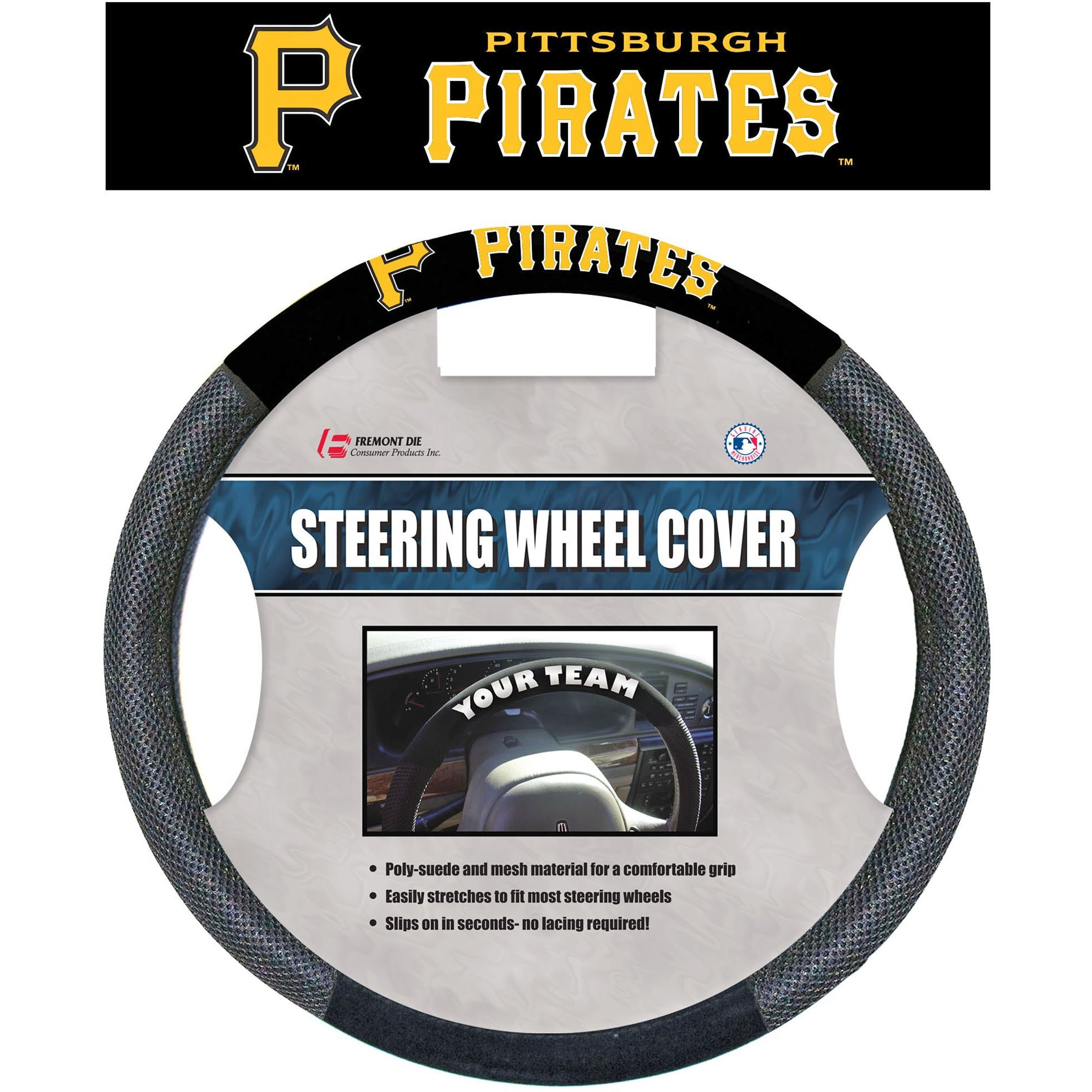 Pittsburgh Pirates Steering Wheel Cover Mesh Style CO