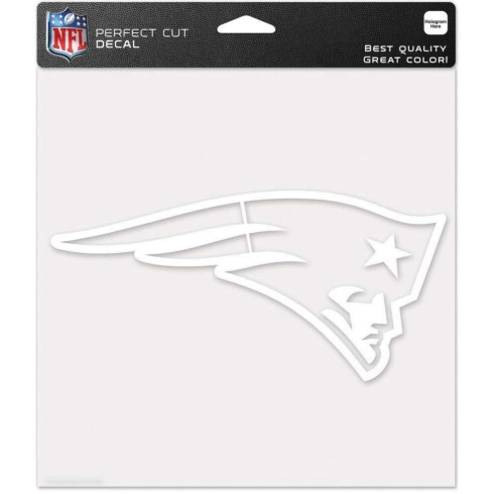New England Patriots Decal 8x8 Die Cut White