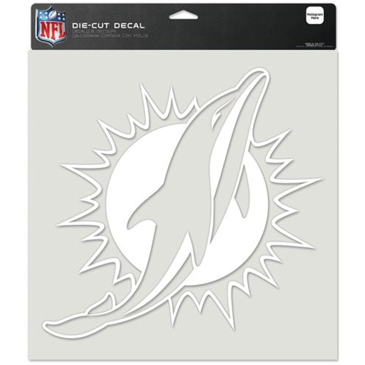 Miami Dolphins Decal 8x8 Die Cut White