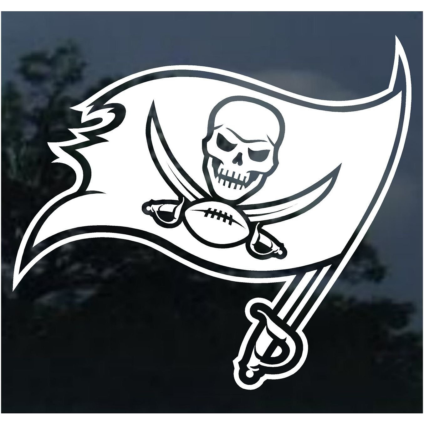 Tampa Bay Buccaneers Decal 8x8 Perfect Cut White