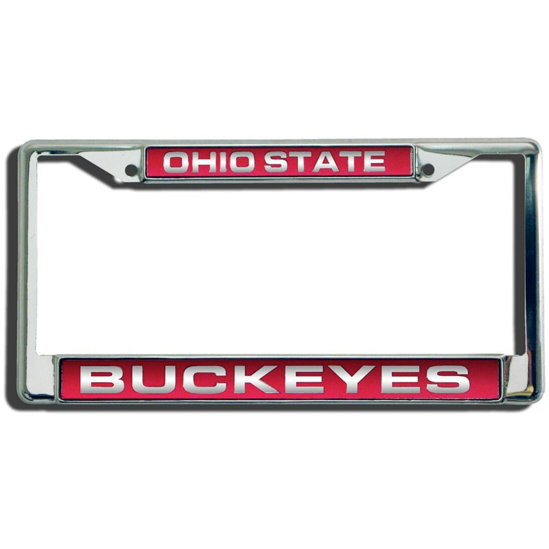 Ohio State Buckeyes License Plate Frame Laser Cut Chrome