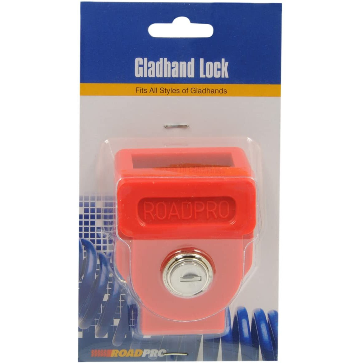 RoadPro RP1011LK Heavy-Duty Plastic Air Brake Gladhand Lock for Truck Tractor Trailer Universal Fit Glad Hand Coupler Security Lock with 2 Keys Red