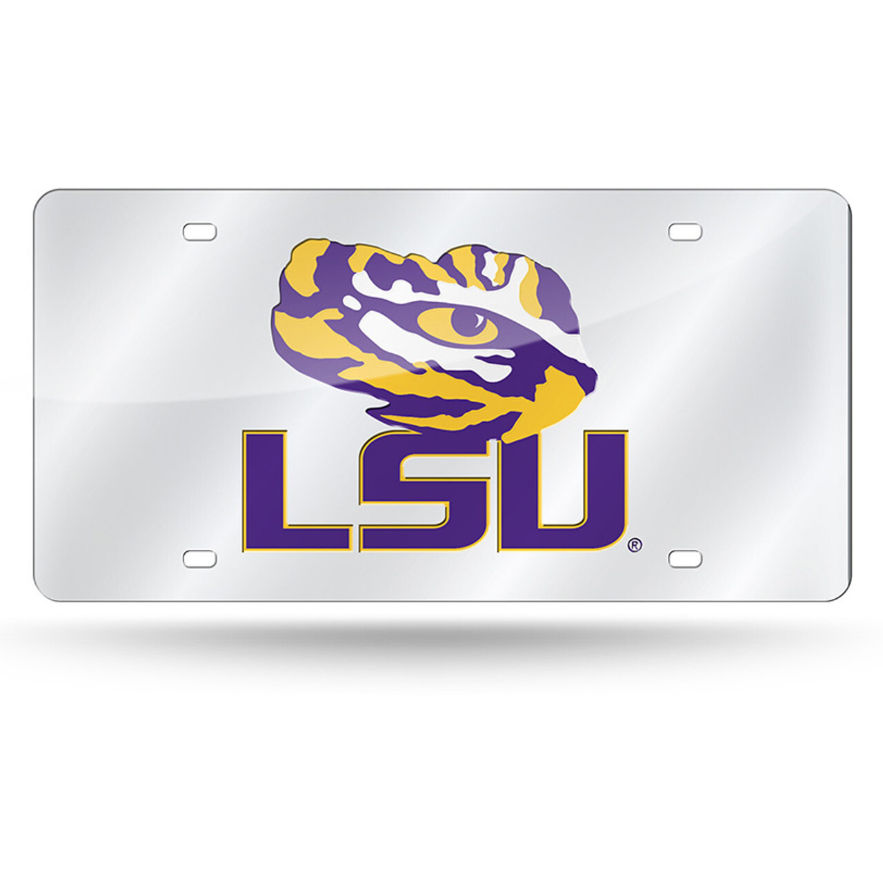 LSU Tigers License Plate Laser Cut Silver
