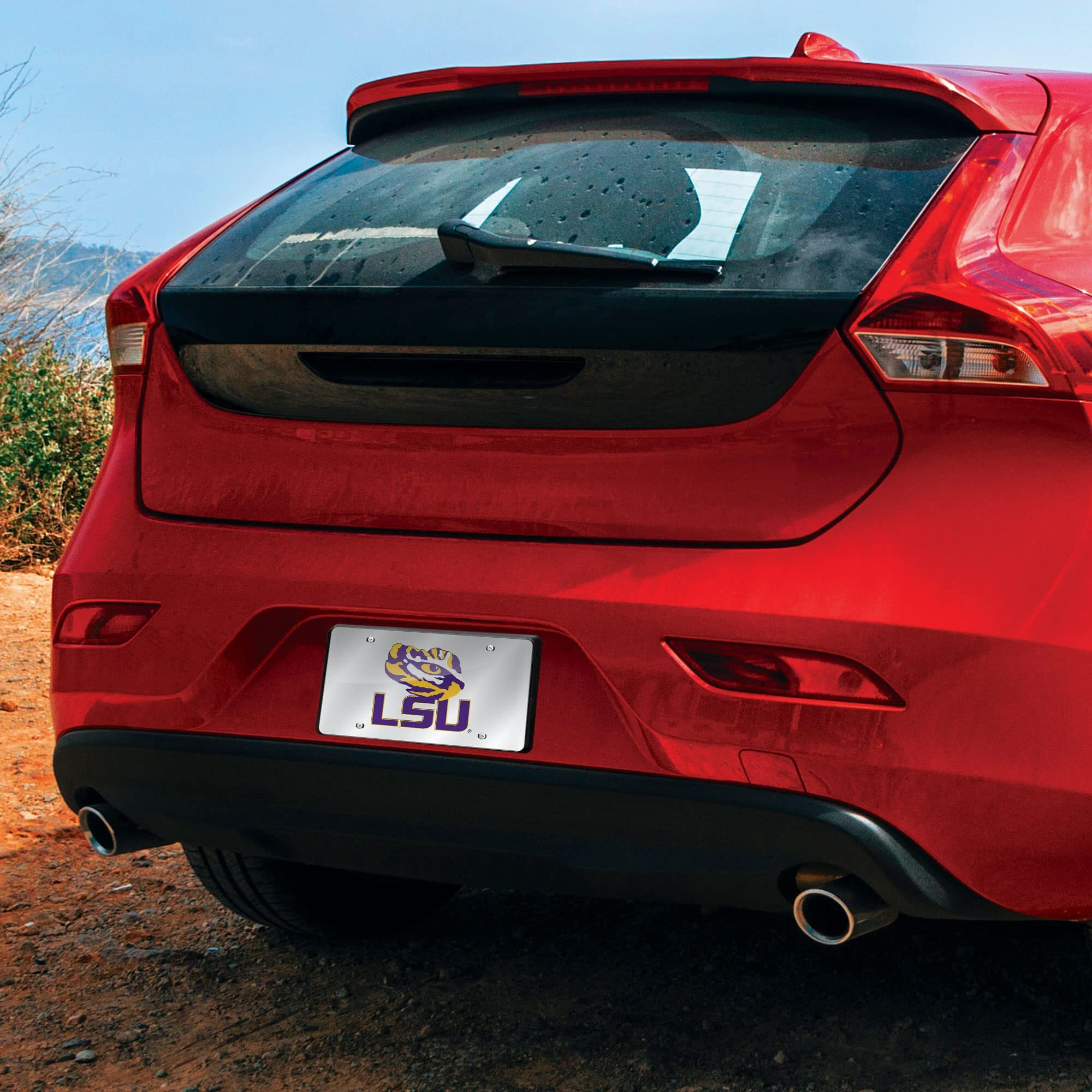 LSU Tigers License Plate Laser Cut Silver