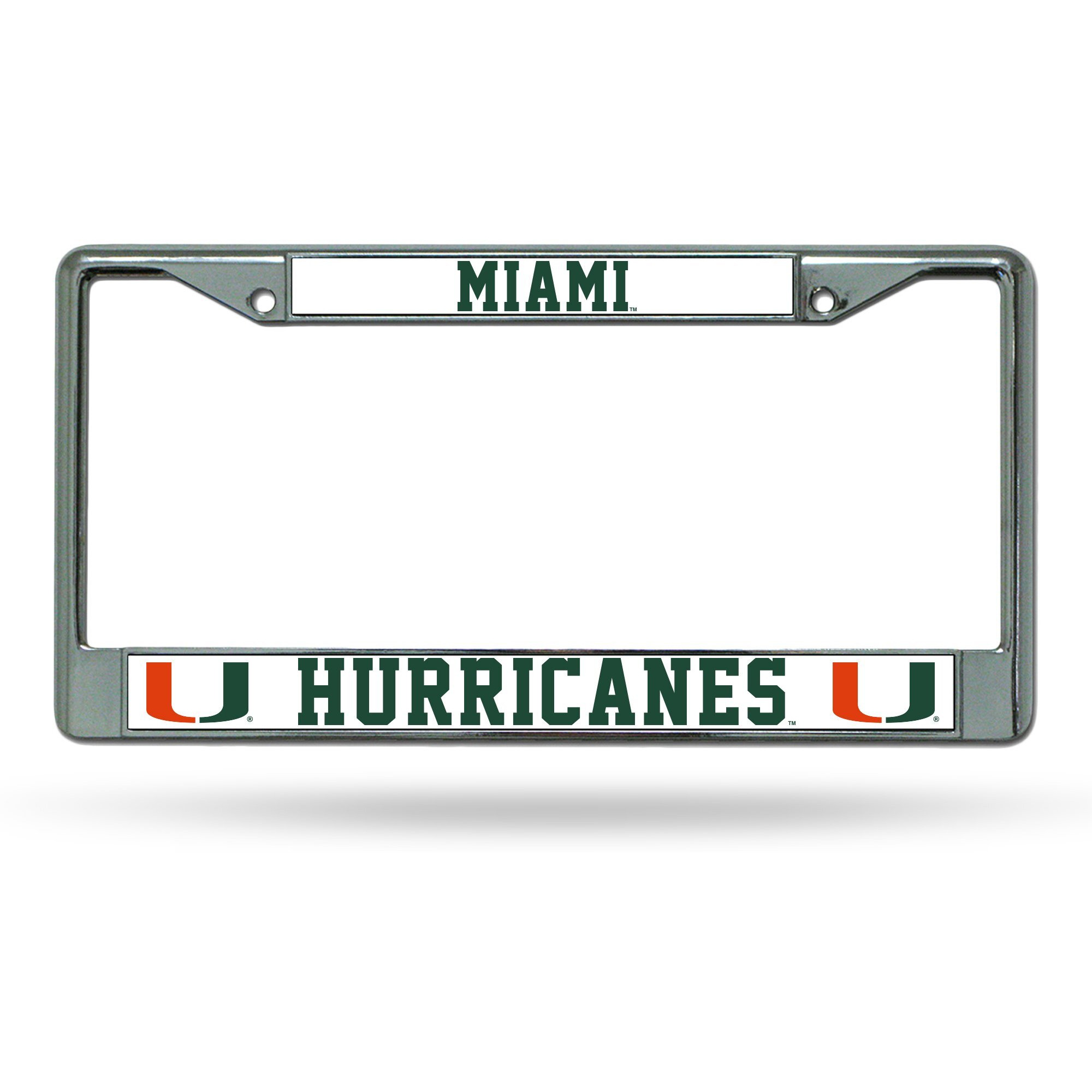 Miami Hurricanes License Plate Frame Chrome