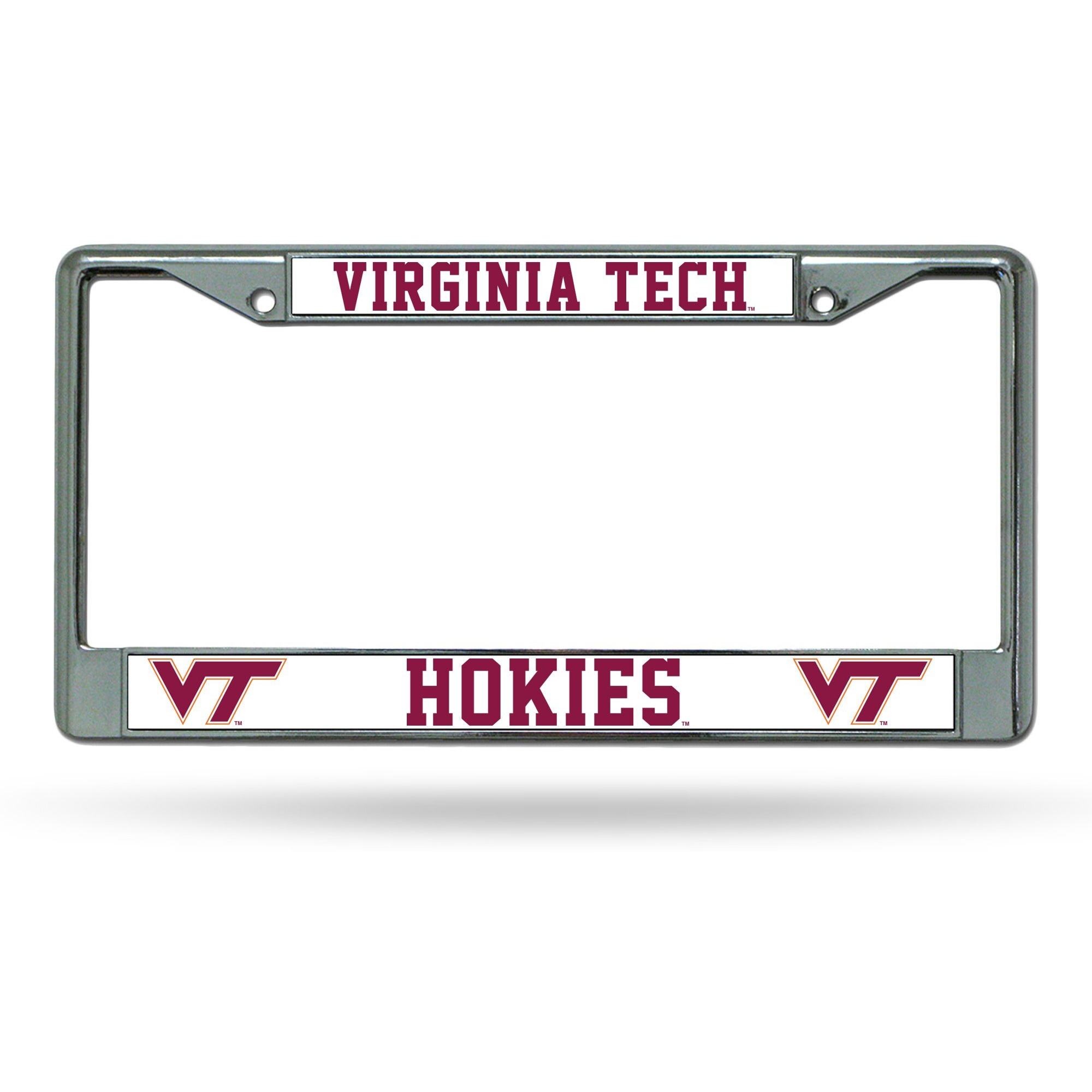 Virginia Tech Hokies License Plate Frame Chrome
