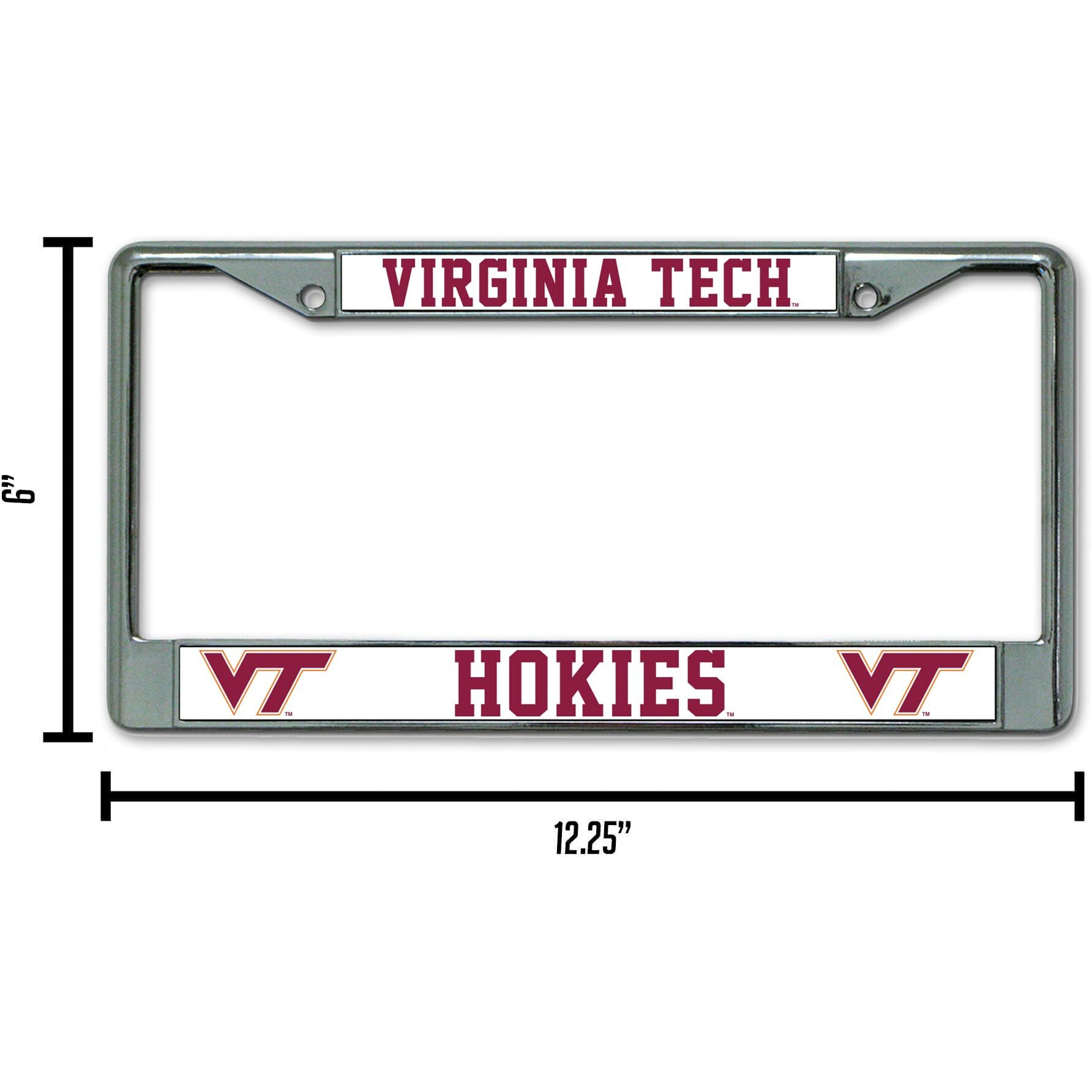 Virginia Tech Hokies License Plate Frame Chrome