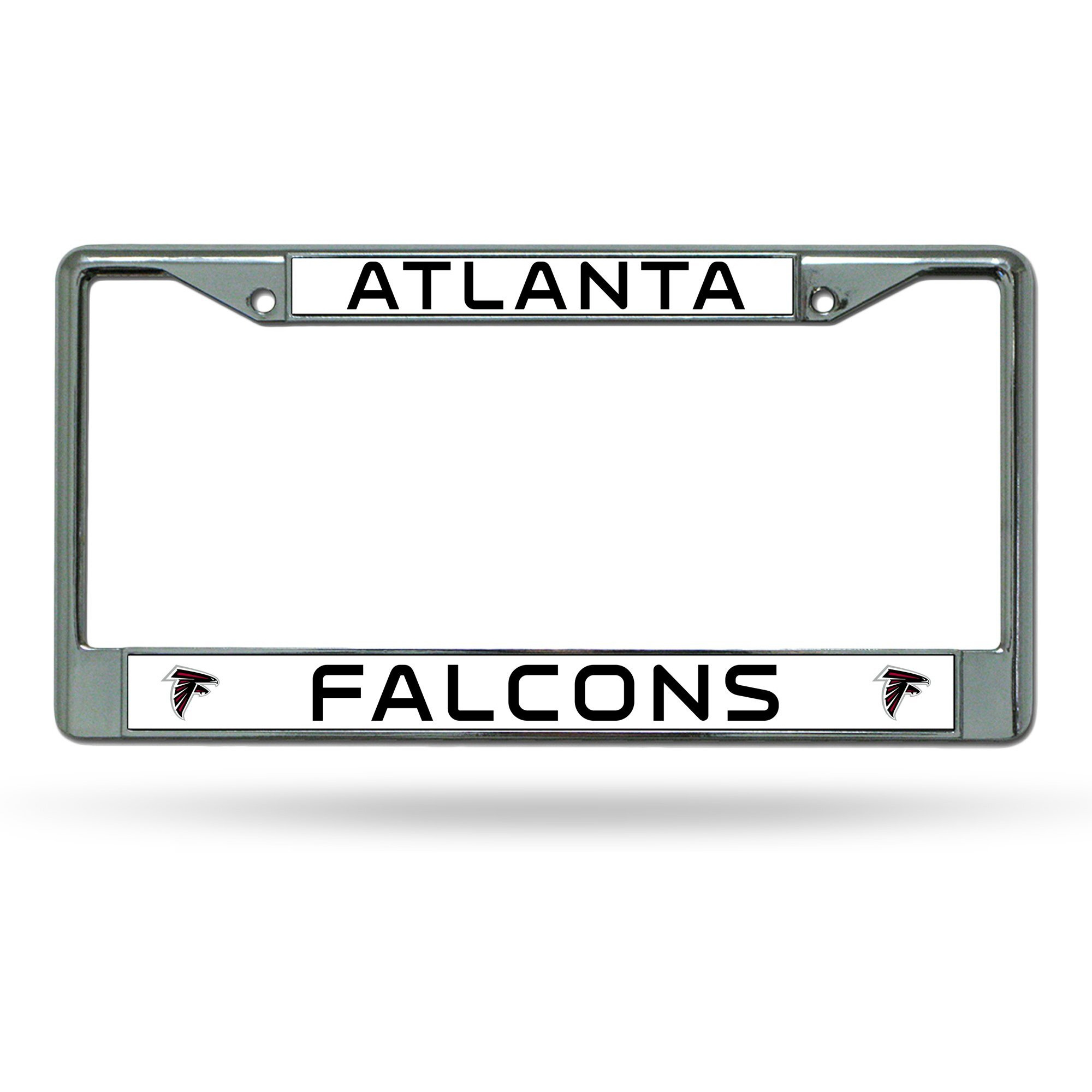 Atlanta Falcons License Plate Frame Chrome Silver/White Insert