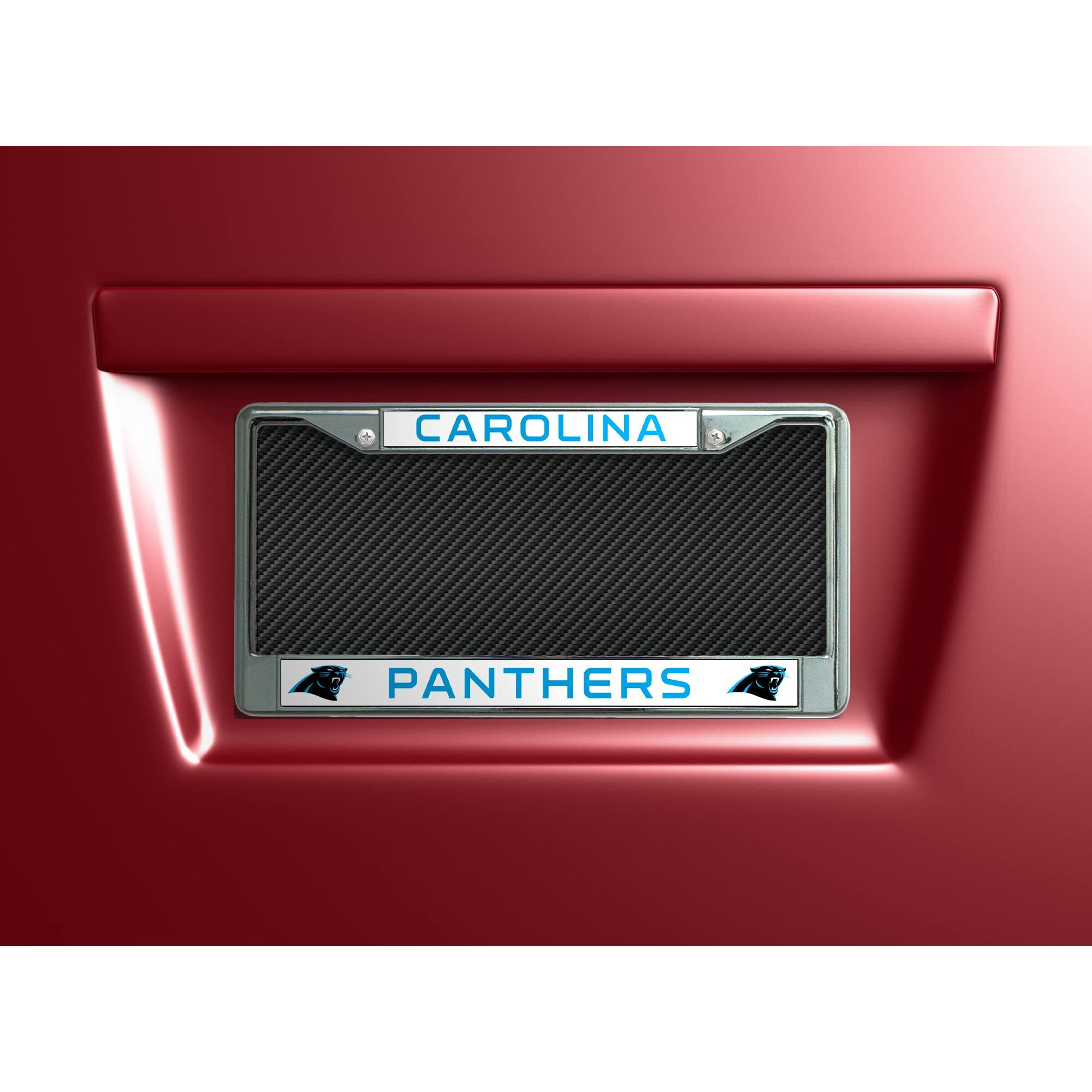Carolina Panthers License Plate Frame Chrome