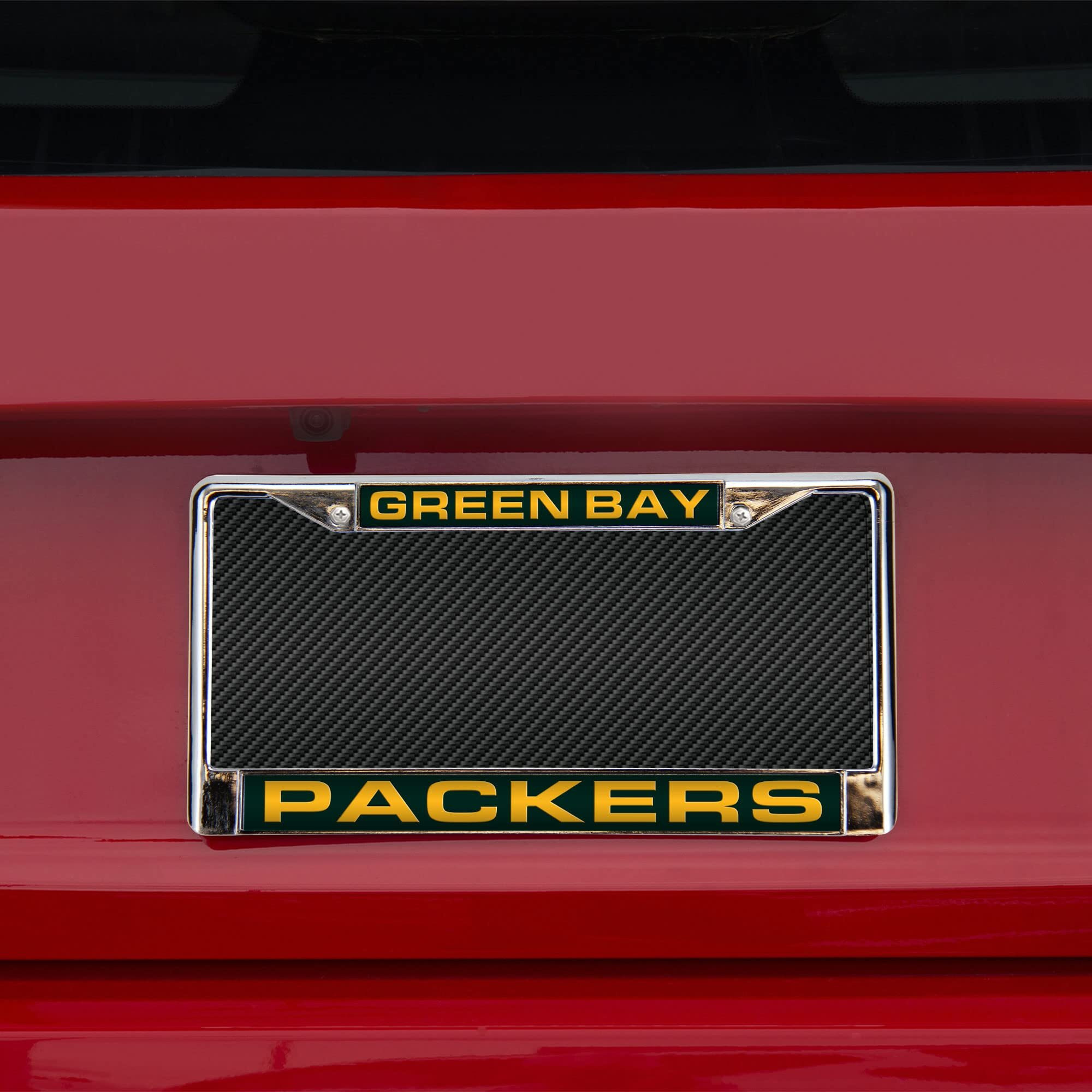 Green Bay Packers License Plate Frame Laser Cut Chrome