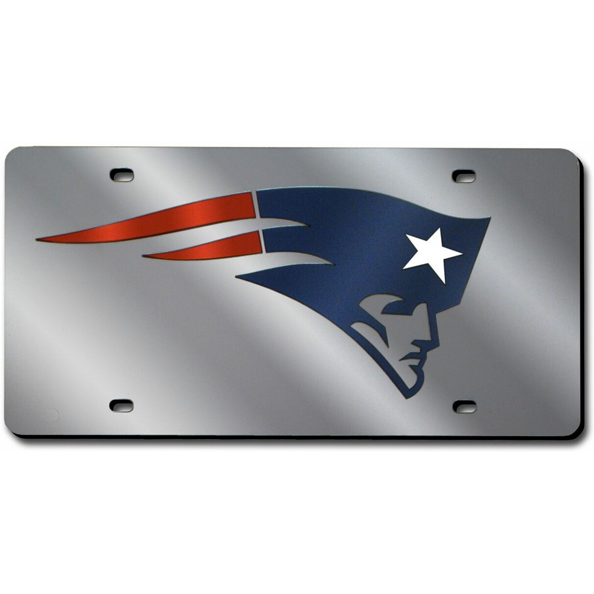 New England Patriots License Plate Laser Cut Silver