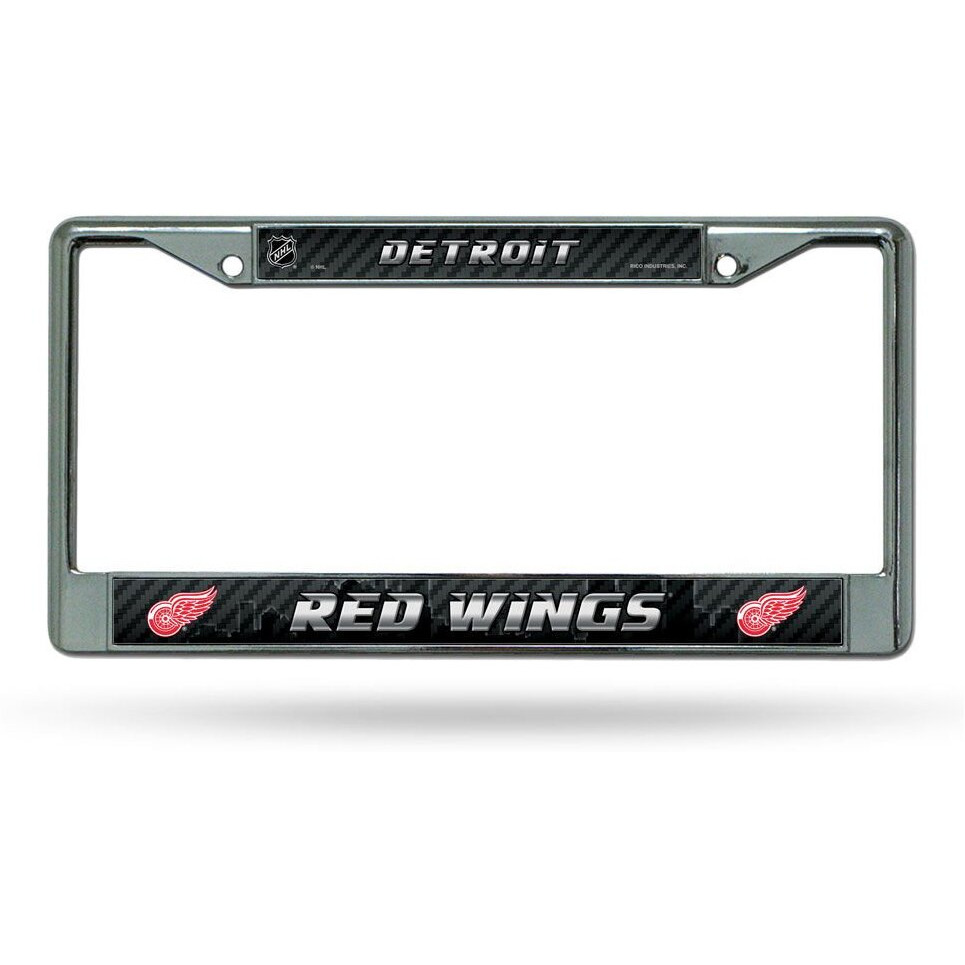 Detroit Red Wings License Plate Frame Chrome
