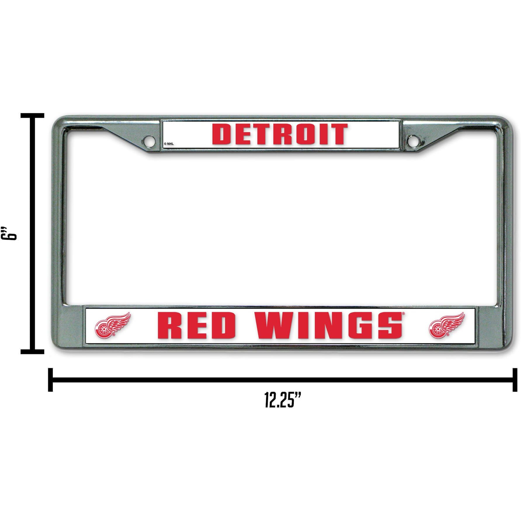 Detroit Red Wings License Plate Frame Chrome