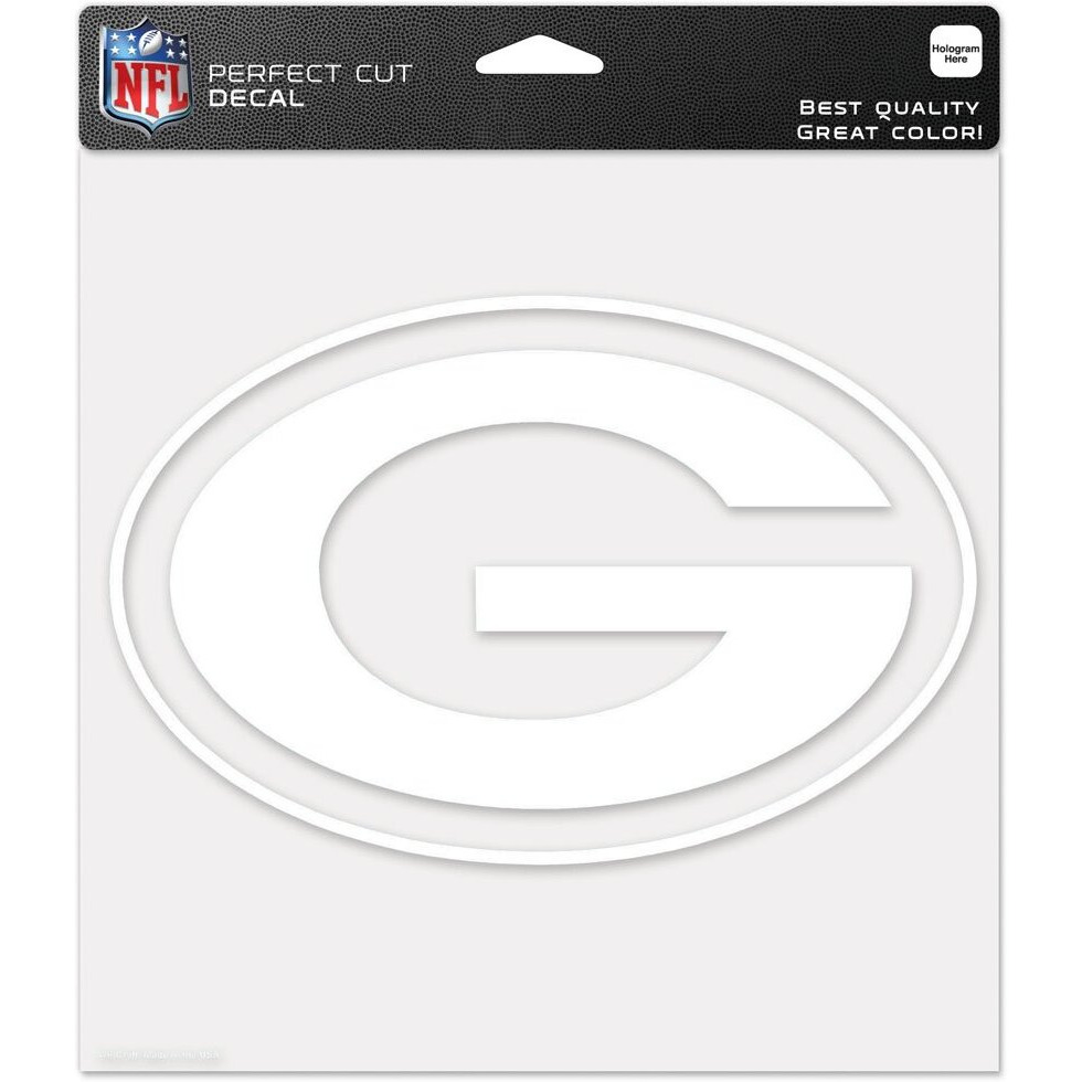 Green Bay Packers Decal 8x8 Die Cut White