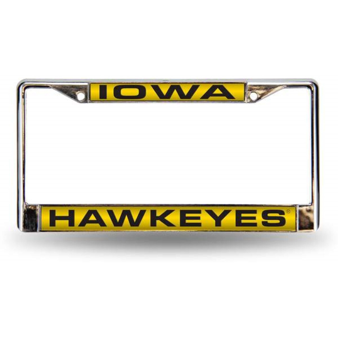 Iowa Hawkeyes Laser Cut Chrome License Plate Frame - Special Order