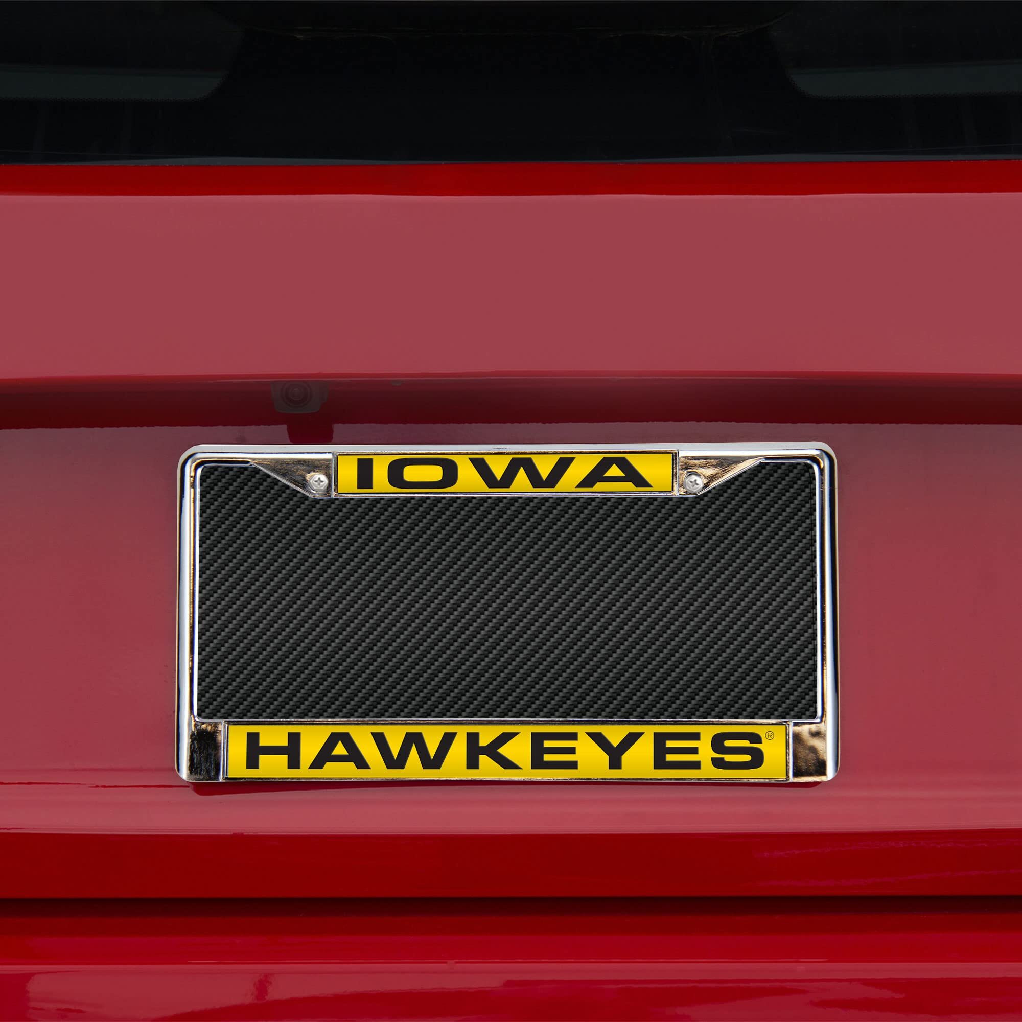 Iowa Hawkeyes Laser Cut Chrome License Plate Frame - Special Order