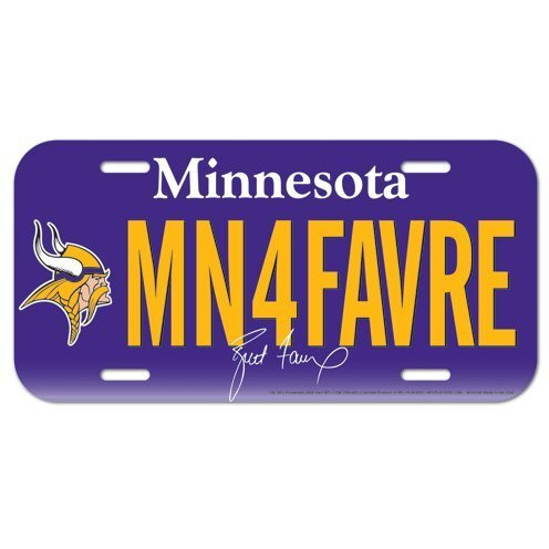 Minnesota Vikings License Plate Plastic Brett Favre Design CO