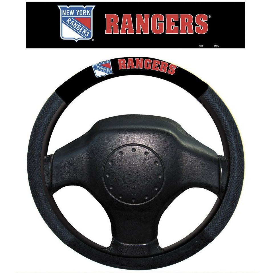 New York Rangers Steering Wheel Cover Mesh Style CO