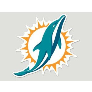 Miami Dolphins Decal 8x8 Die Cut Color