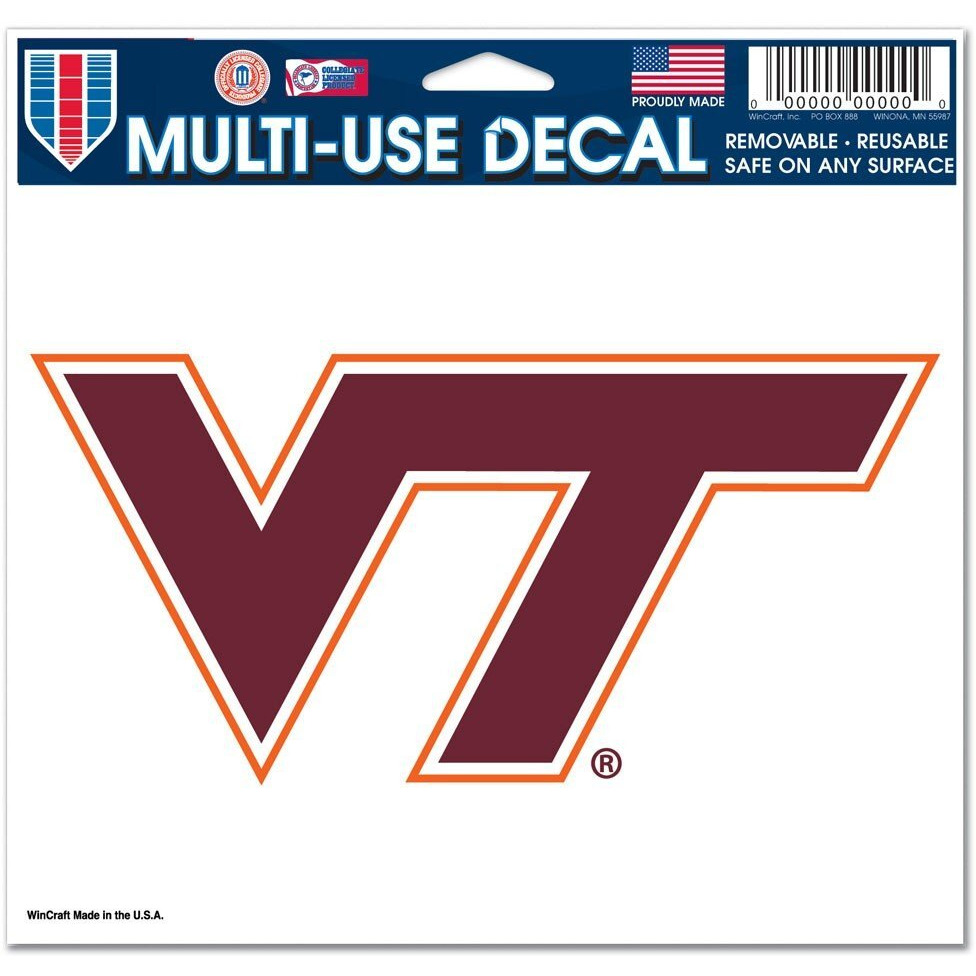 Virginia Tech Hokies Decal 5x6 Ultra Color
