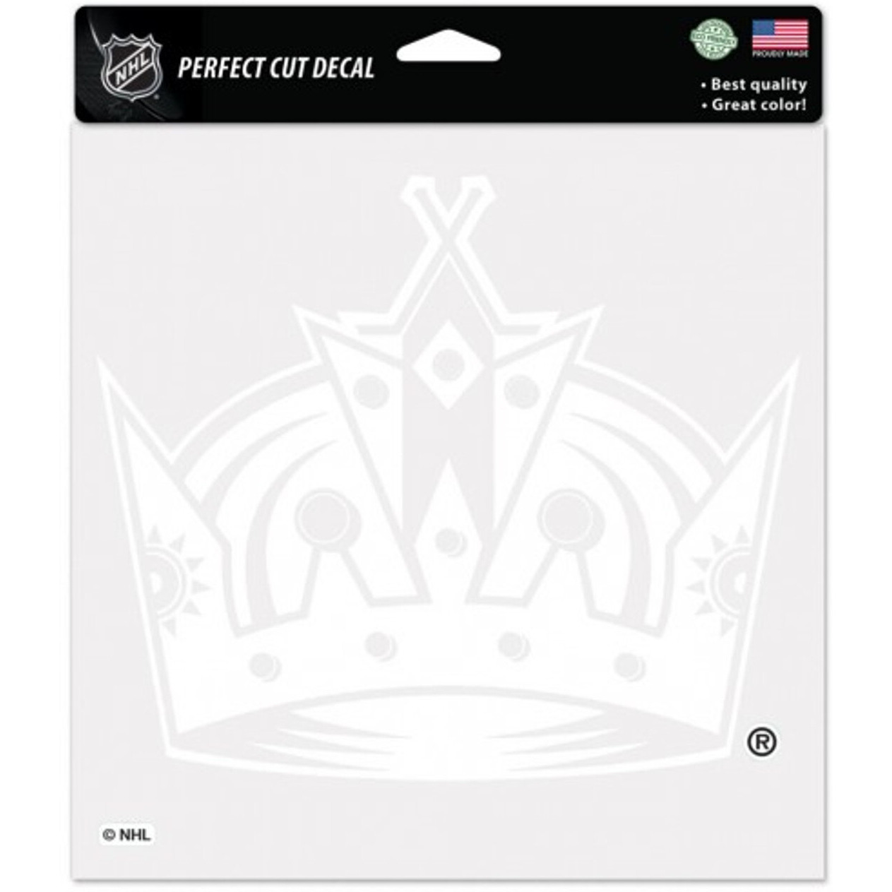 Los Angeles Kings Decal 8x8 Perfect Cut White