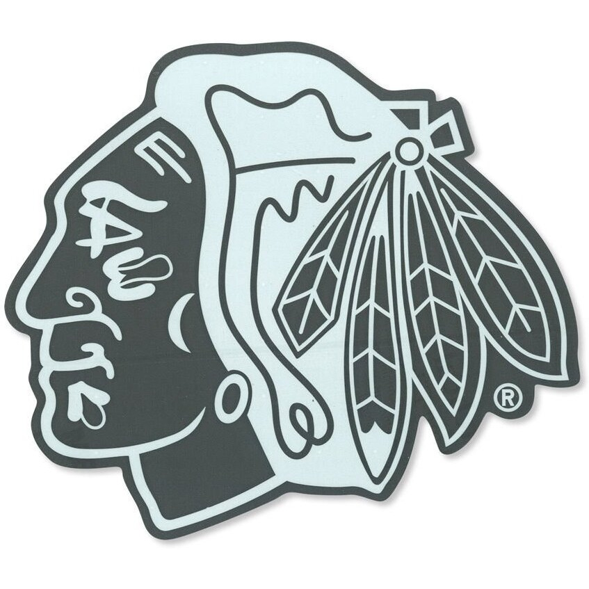 Chicago Blackhawks Decal 8x8 Perfect Cut White