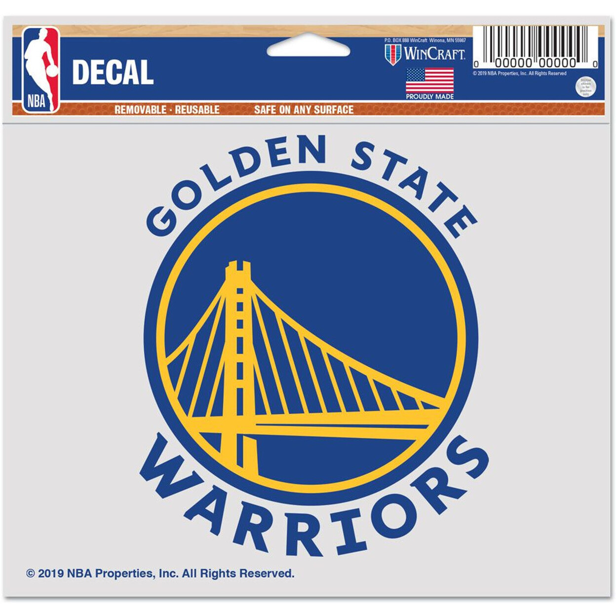 Golden State Warriors Decal 5x6 Color