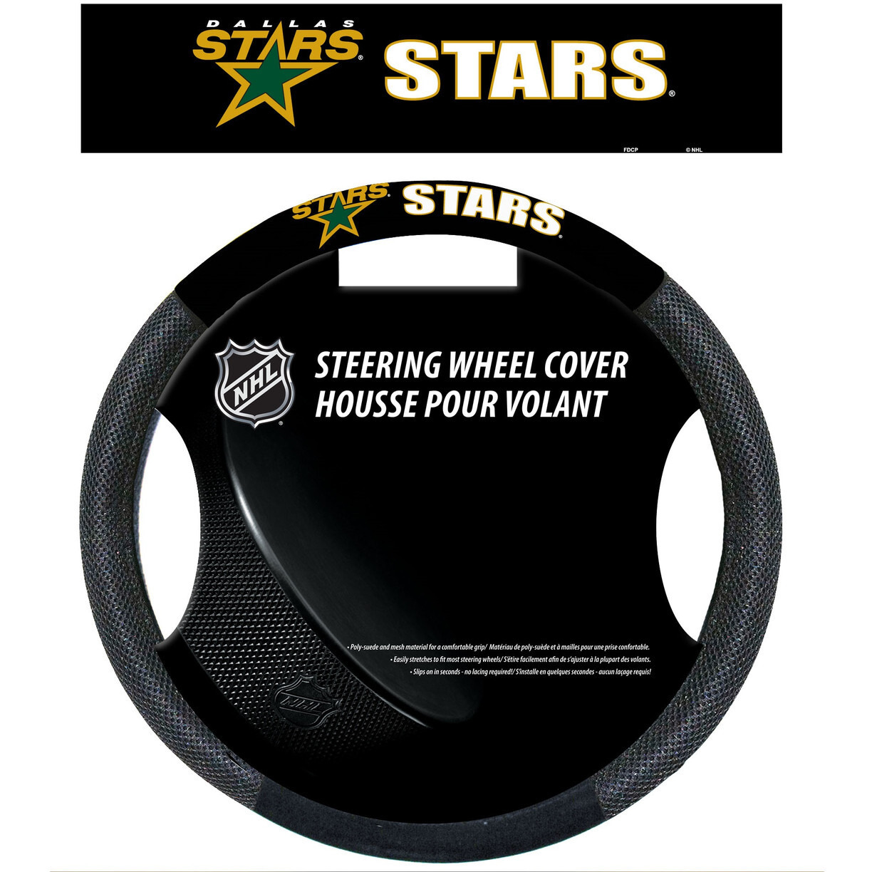 Dallas Stars Steering Wheel Cover Mesh Style Alternate CO