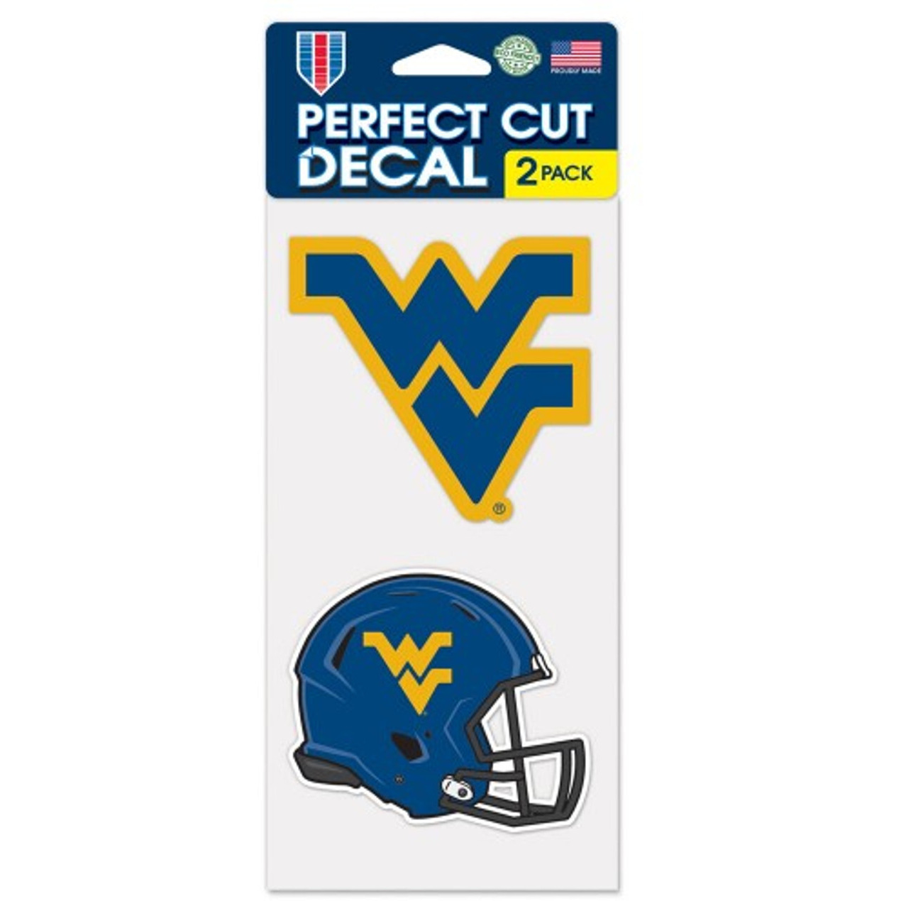 West Virginia Mountaineers Decal 4x4 Perfect Cut Set of 2 Alternate Design