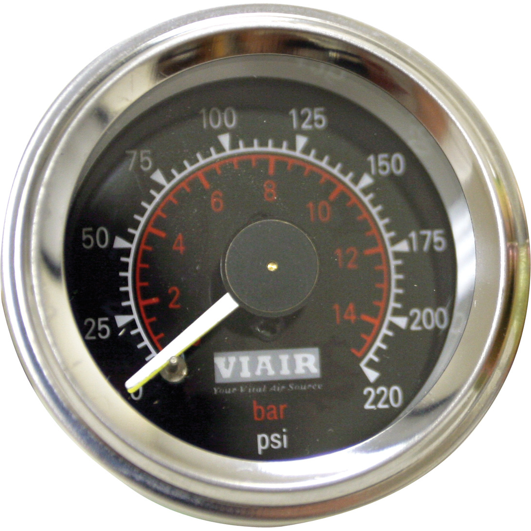 2" Dual Needle Gauge (Black Face, Illuminated, 220 PSI)