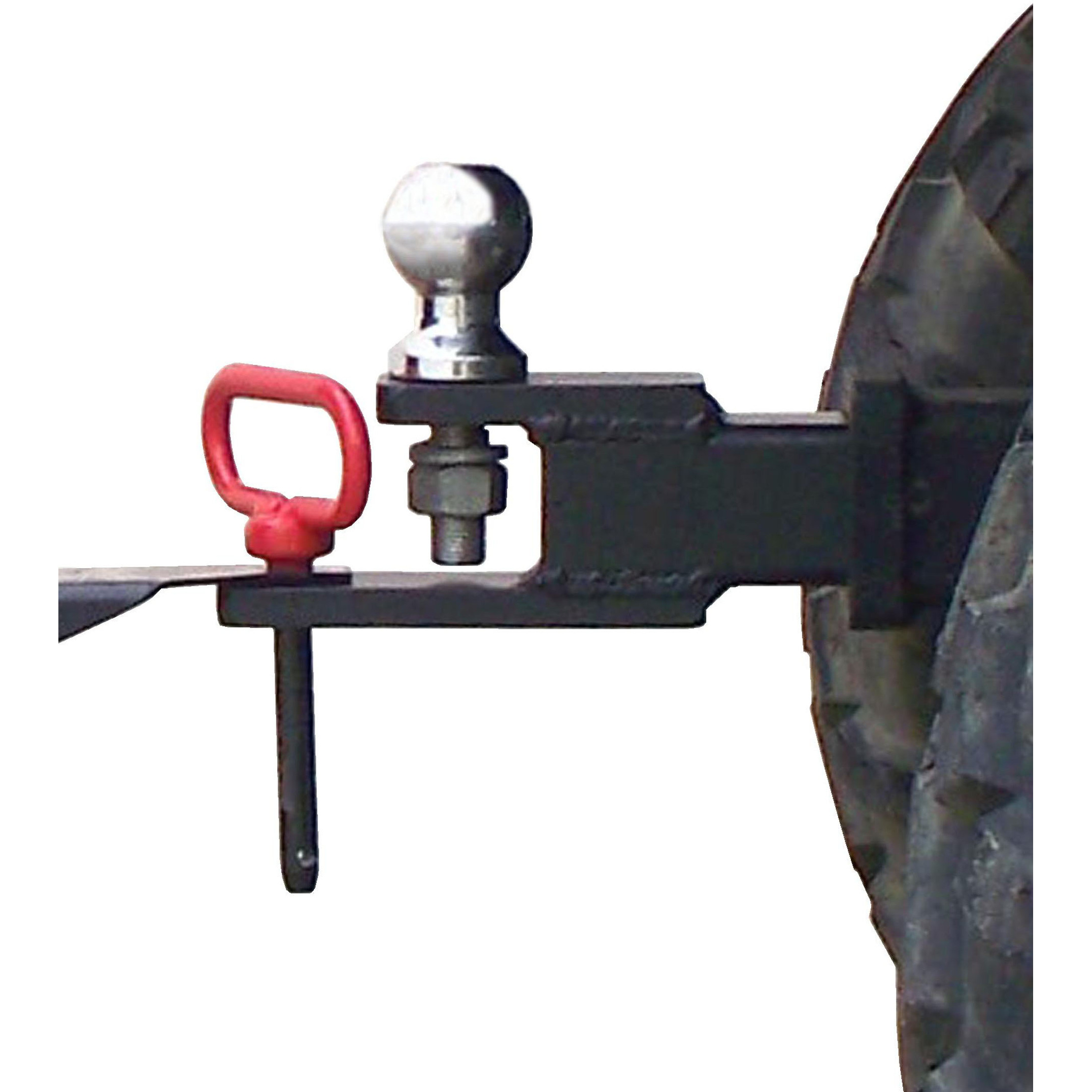 Double Duty Hitch Adapter -  Hitch Pin or Ball hookup - (100 lbs tongue weight cap)