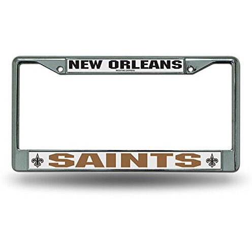 New Orleans Saints License Plate Frame Chrome