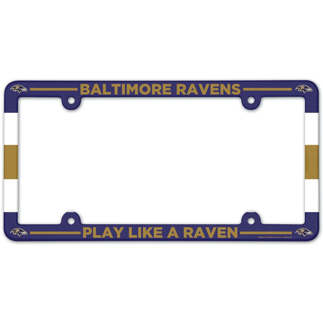 Baltimore Ravens License Plate Frame Plastic Full Color Style