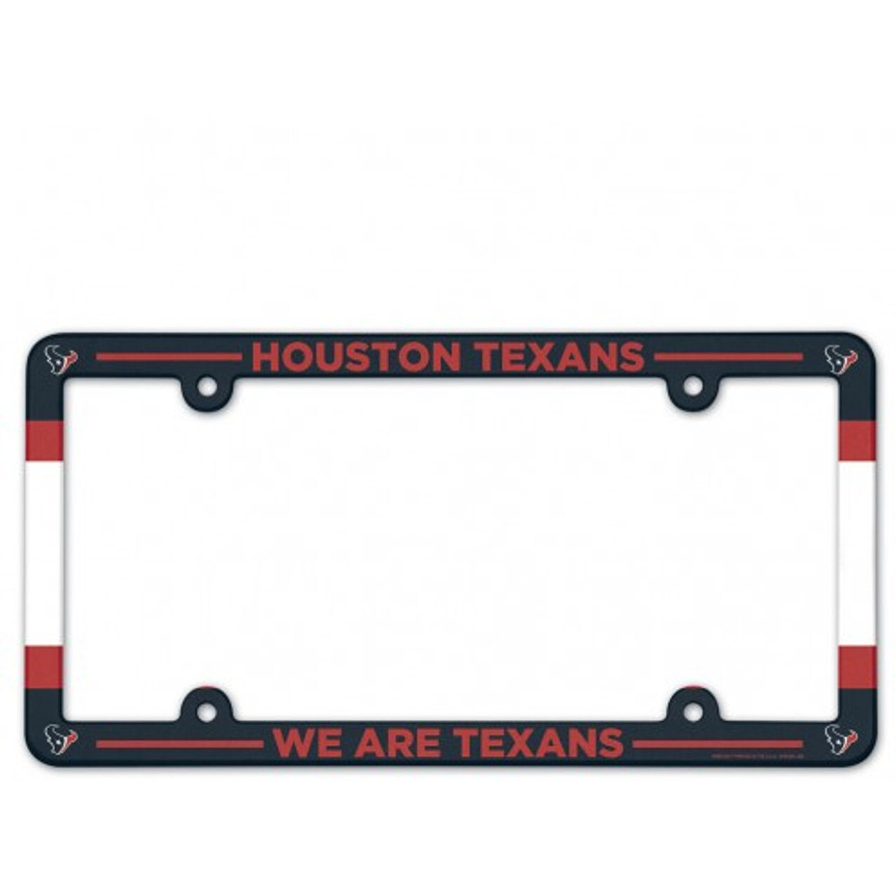 Houston Texans License Plate Frame Plastic Full Color Style