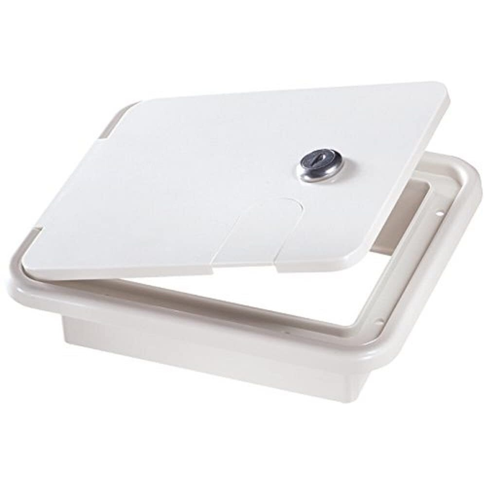 RV Designer B150 Rectangular Locking Cable Hatch - Standard, 7.6" x 6.5" x 2"