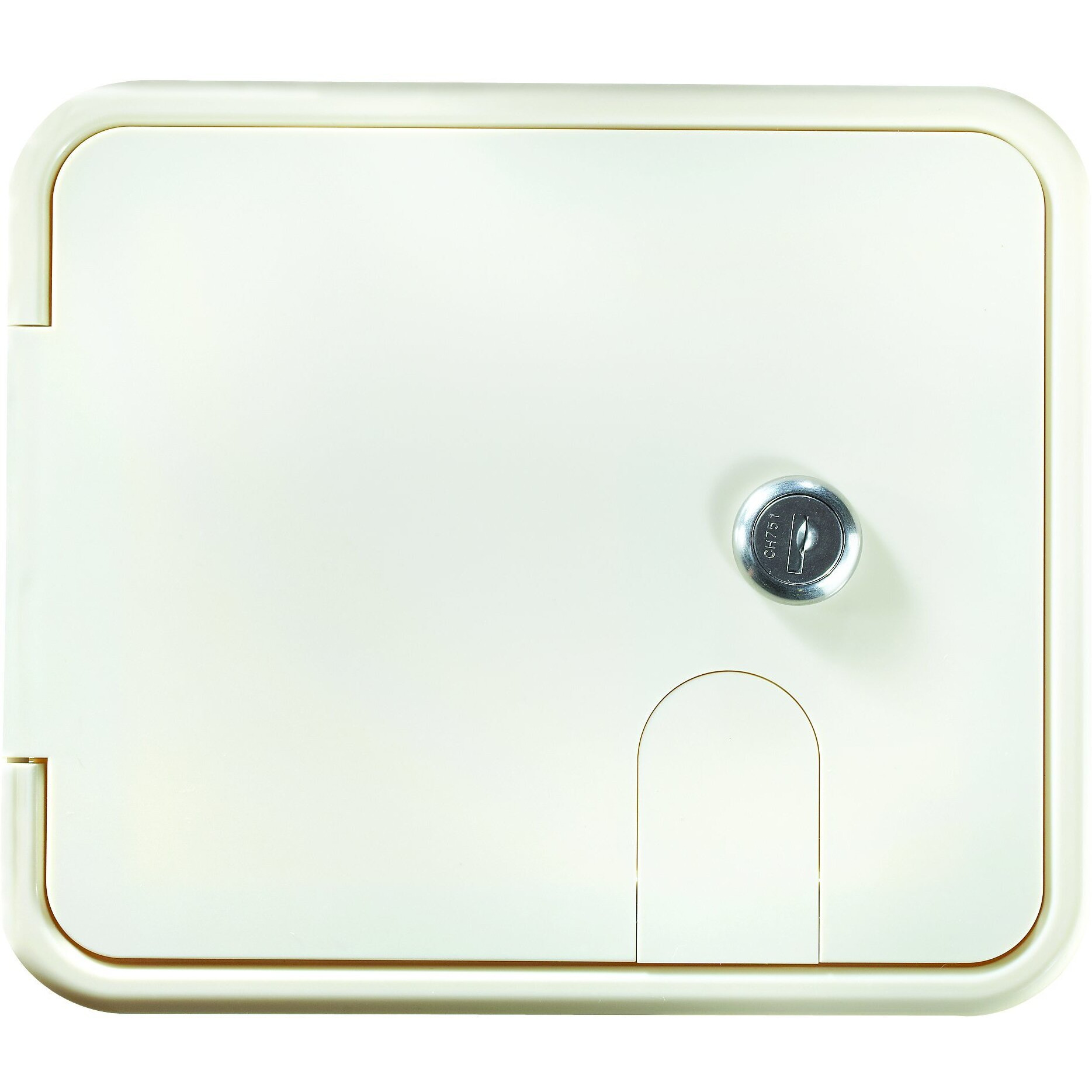 RV Designer B150 Rectangular Locking Cable Hatch - Standard, 7.6" x 6.5" x 2"