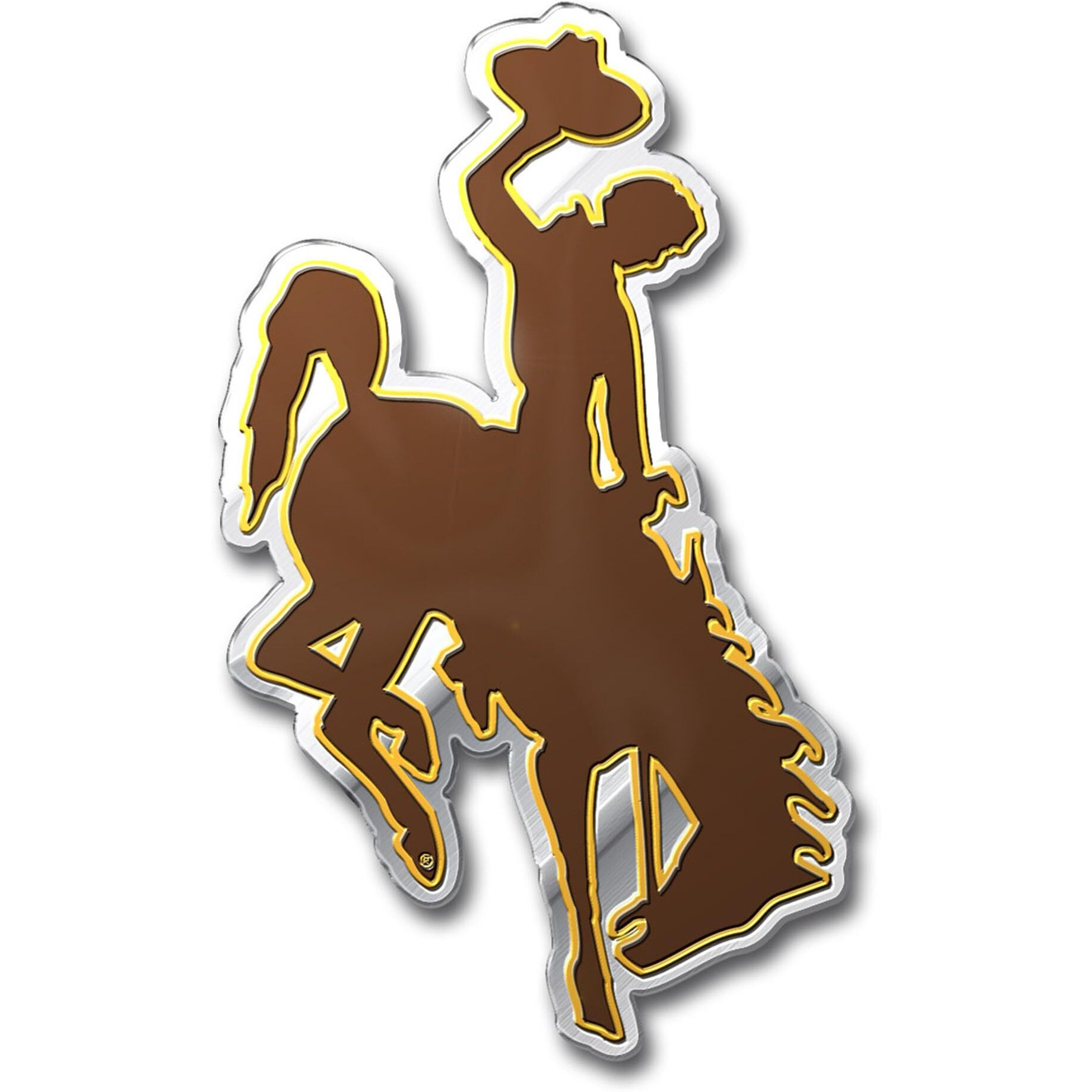 Wyoming Cowboys Auto Emblem Color