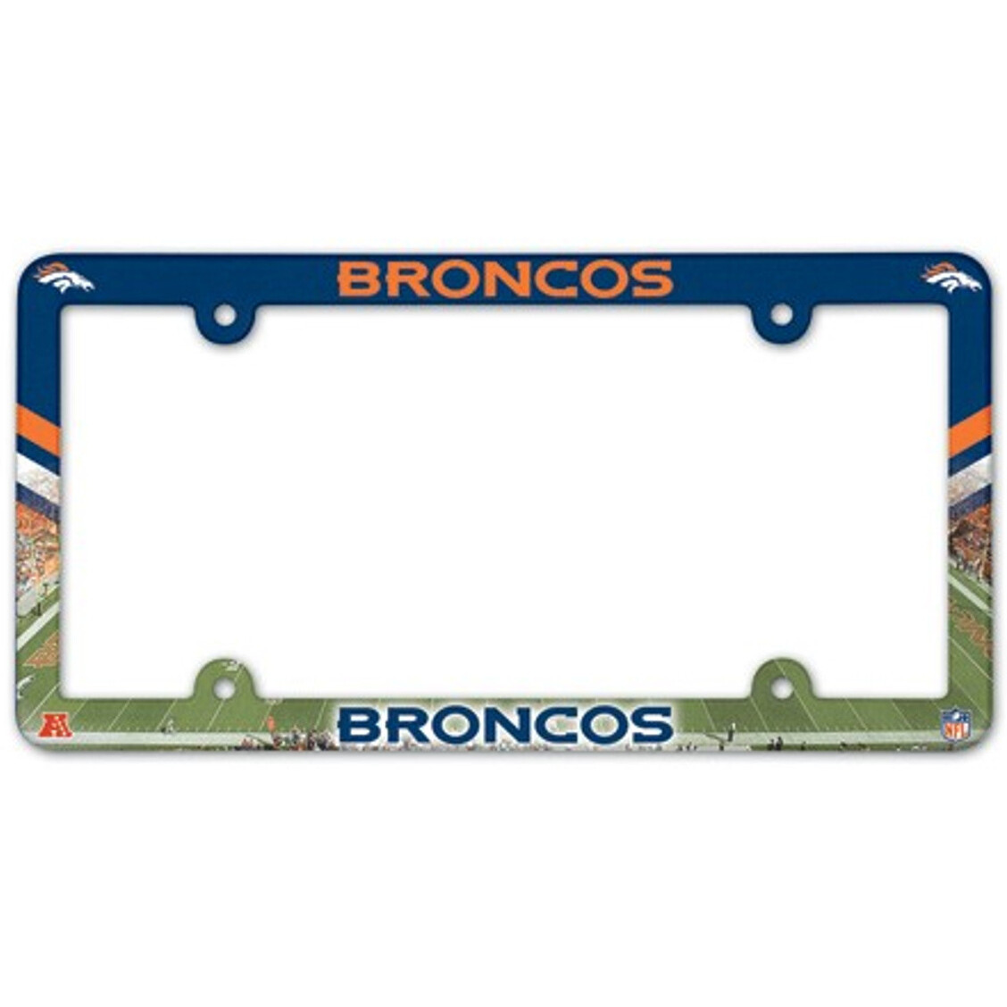 Denver Broncos License Plate Frame Plastic Full Color Style