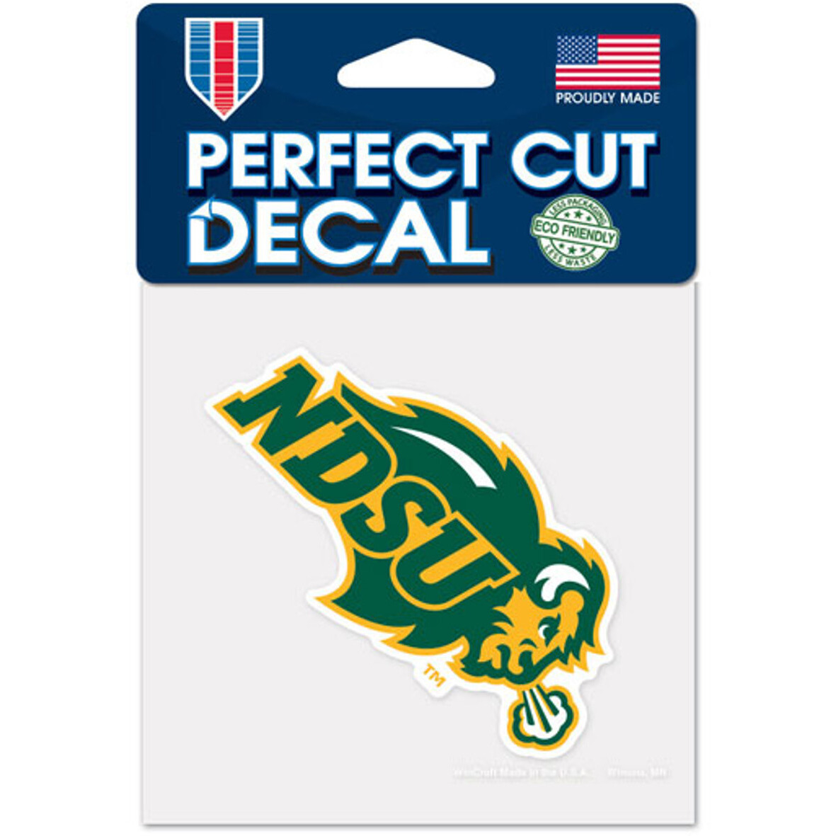 North Dakota State Bison Decal 4x4 Perfect Cut Color