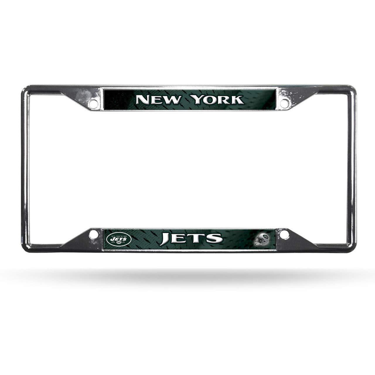New York Jets License Plate Frame Chrome EZ View - Special Order