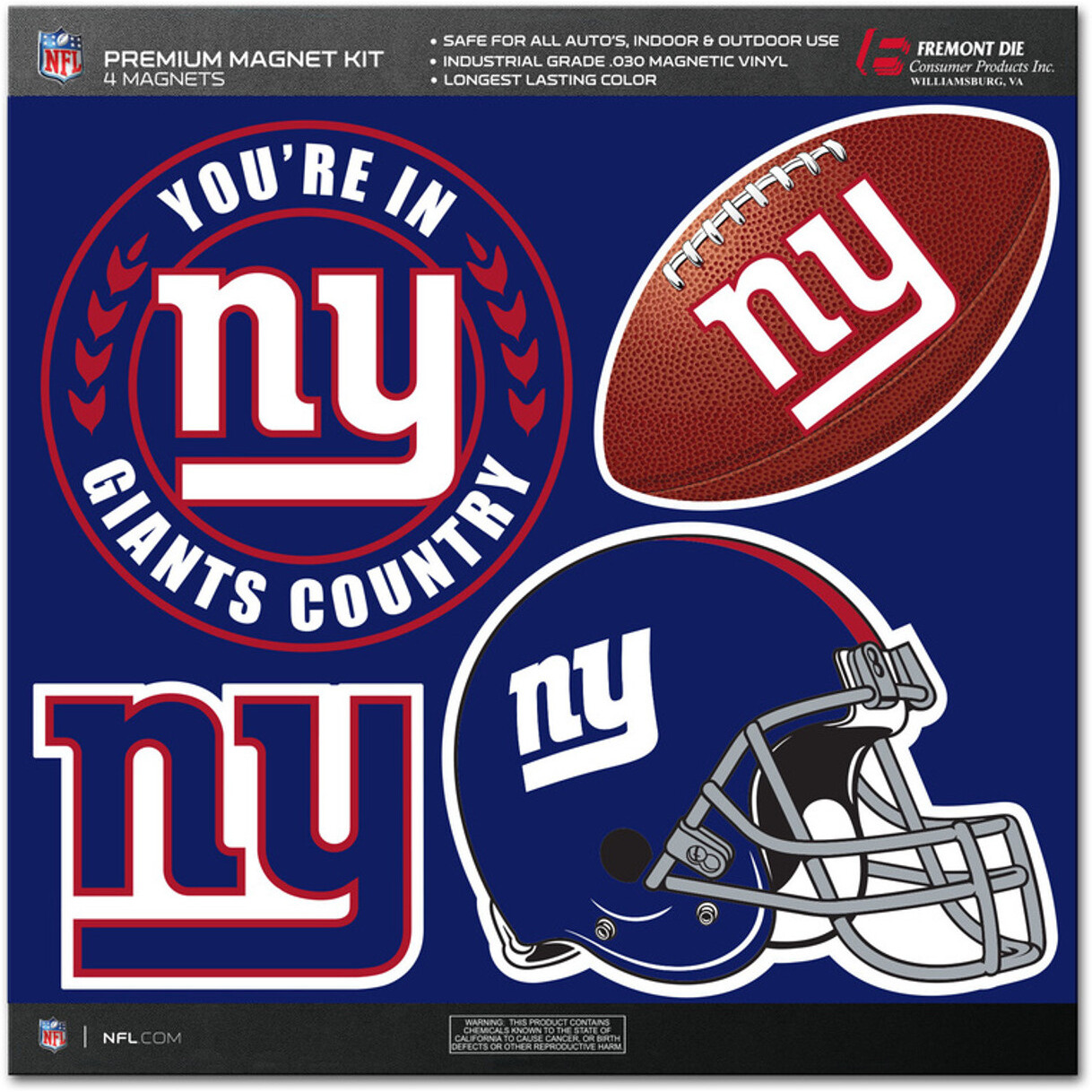 New York Giants Magnet Kit 4 Piece CO