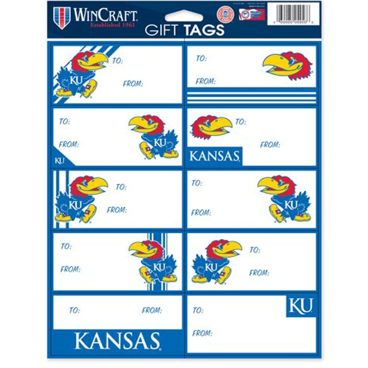 Kansas Jayhawks Gift Tags - Special Order