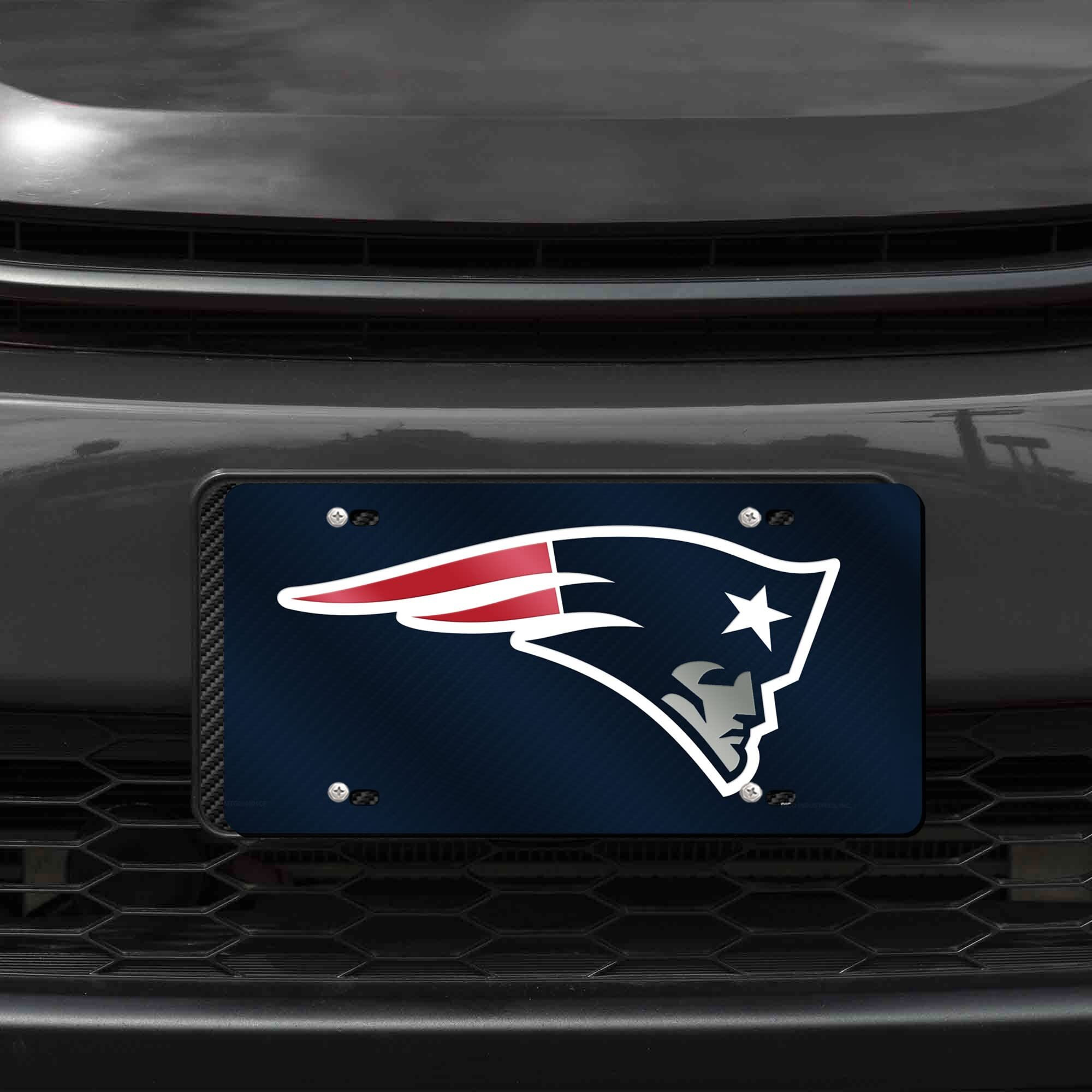 New England Patriots License Plate Laser Cut Navy