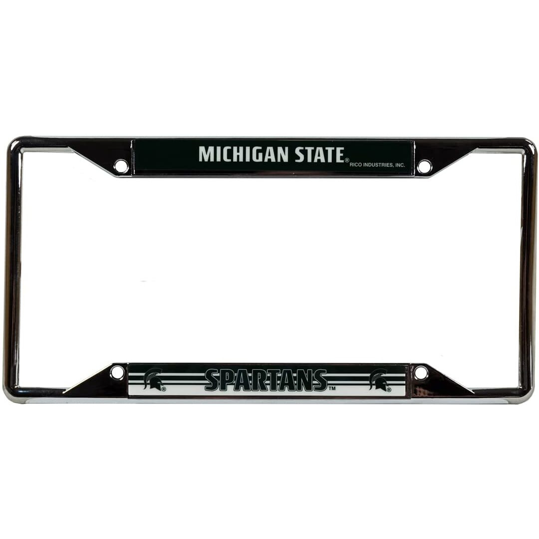 Michigan State Spartans License Plate Frame Chrome EZ View - Special Order