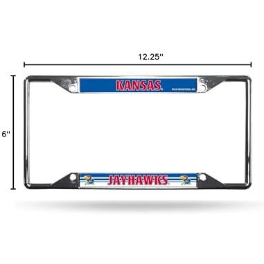 Kansas Jayhawks License Plate Frame Chrome EZ View - Special Order