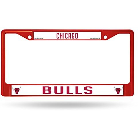 Chicago Bulls License Plate Frame Metal Red