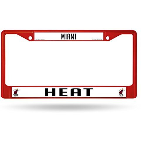 Miami Heat License Plate Frame Metal Red