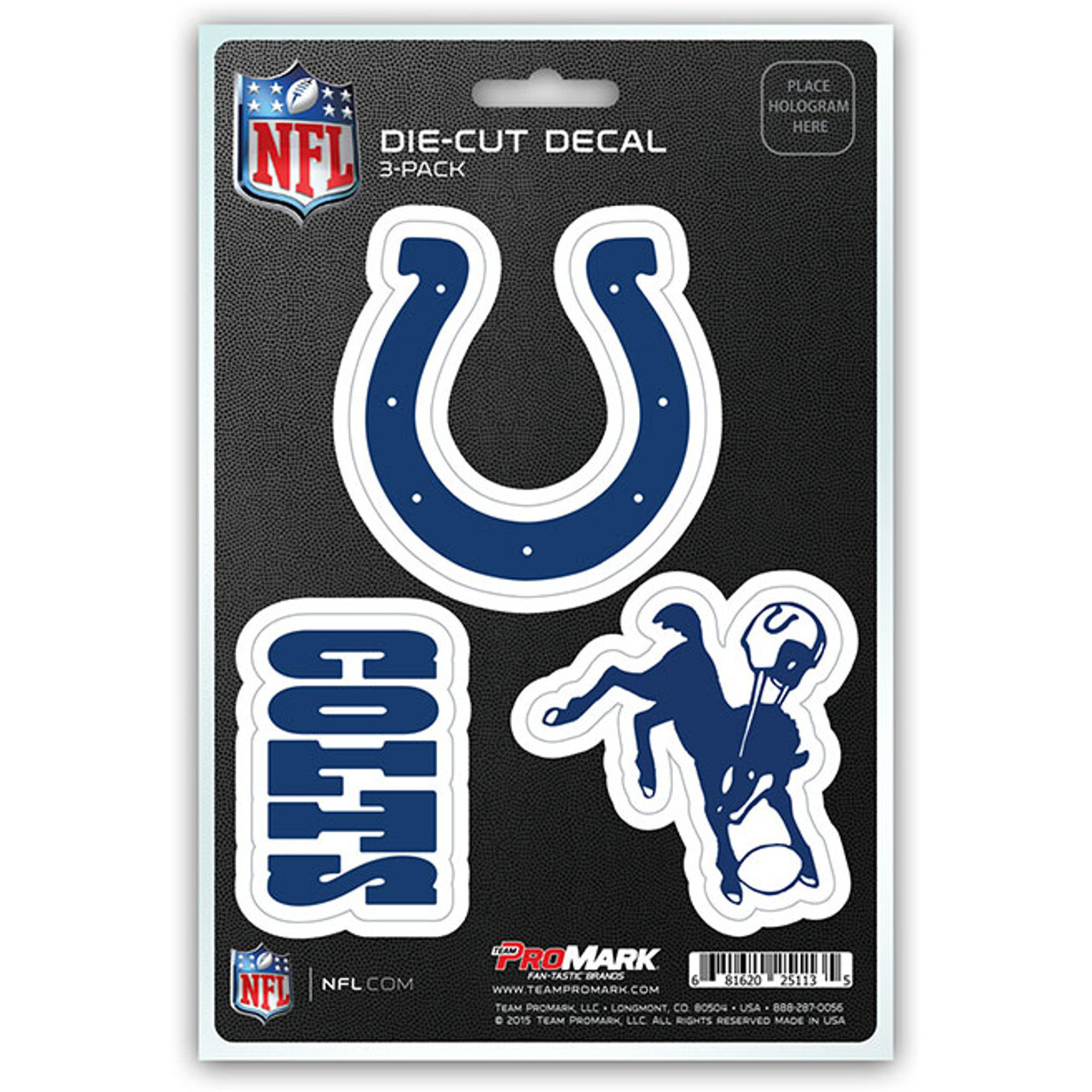 Indianapolis Colts Decal Die Cut Team 3 Pack